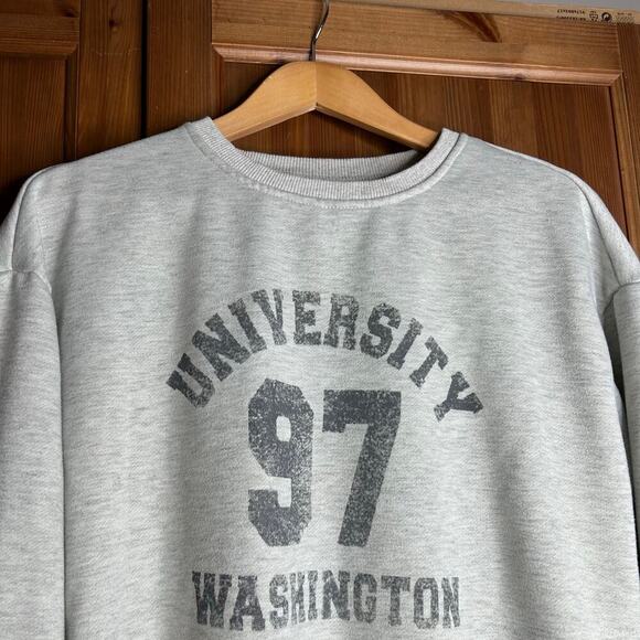 Dazy University Washington 97 Crewneck Collegiate Sweatshirt Women’s Medium Grey - Picture 4 of 8
